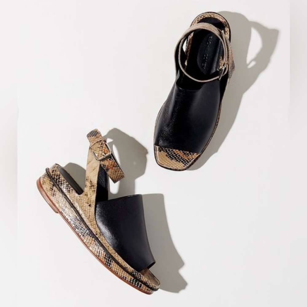 Rachel Comey Black Leather Bower Sandals